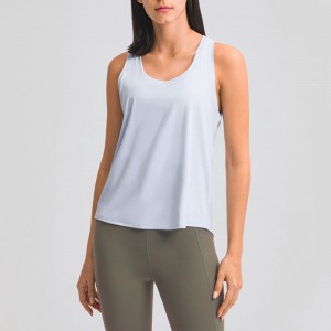 SC10256 dames tanktops lente mode losse blouse yoga vest tank tops dames yoga tanktop open terug
