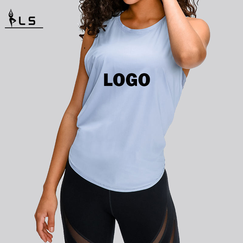 SC10258 Tops Quick Dry Fited Tank Top Gym Sports Yoga Spring Fashion Losse Blouse Yoga Vest Tankts