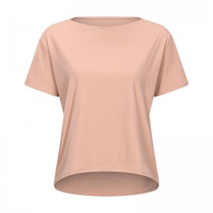 SC10266 Aangepast Logo Yoga Shirt Cutout Workout Pullover Yoga Shirt Short Sleeve Sport Yoga Workout Losse snel droge T -shirt vrouwen