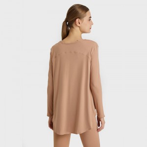 SC10272 T-shirt losse casual fitness yoga lange mouw top yoga lange mouw vrouwen t-shirt sportschool shirt