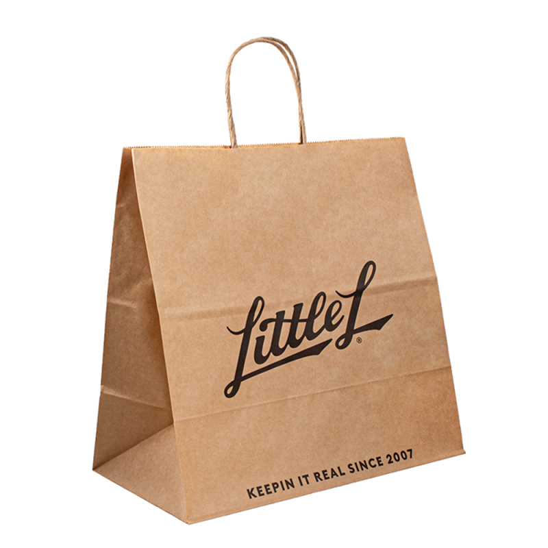 Groothandel aangepast Luxe Craft Gift Brown White Packaging Bolsa de Papel Gedrukte boodschappentas Kraft Paper Bags met uw eigen logo
