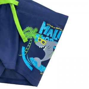 Drawstring Cartoon Design Solid Color Boy \\\\\'s Swim Trunks