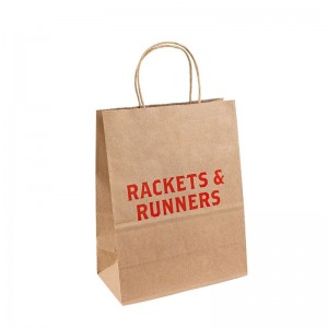 Groothandel aangepast Logo Printing Food Take Away Hand Kraft papieren zak Melk thee verpakking papieren zak