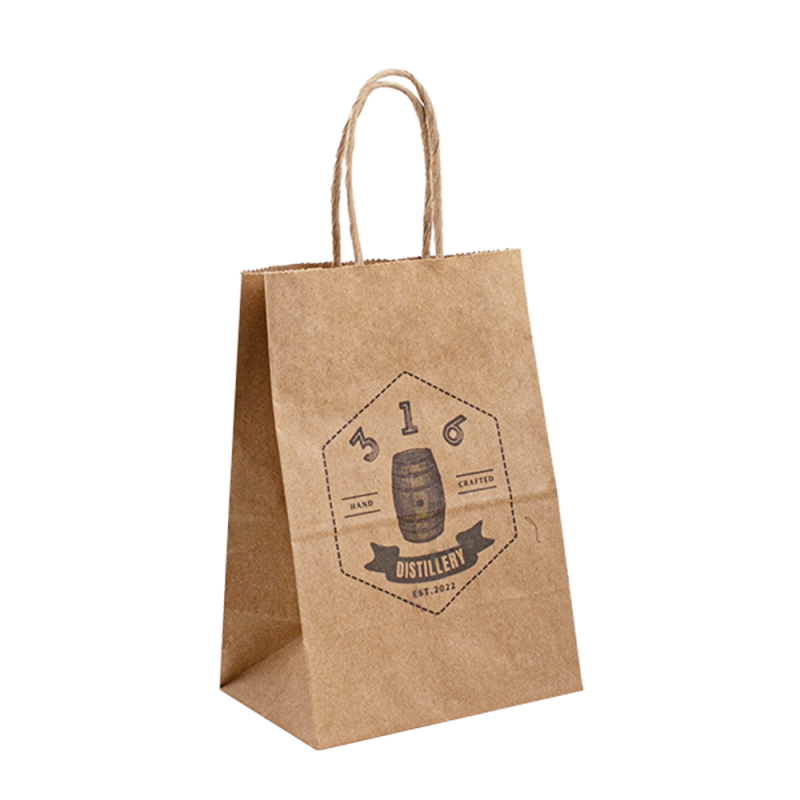 Food afhaalmaaltijden logo winkelen op maat papieren zakken kraft met handgrepen