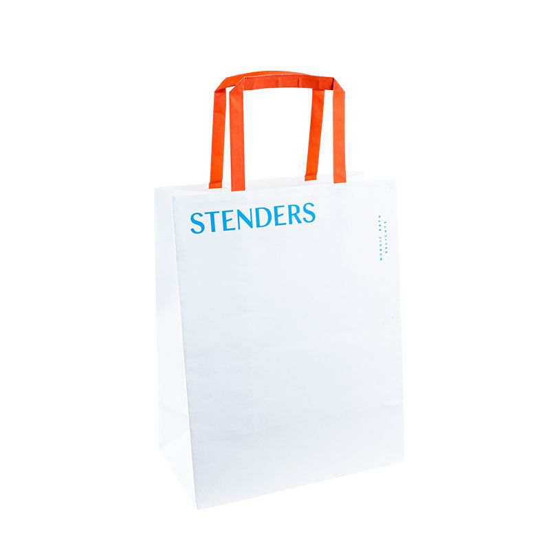 Aangepaste papieren zakken met handgrepen papieren kraft -tas logo verwerkt aangepaste papieren zakken met logo papieren zak