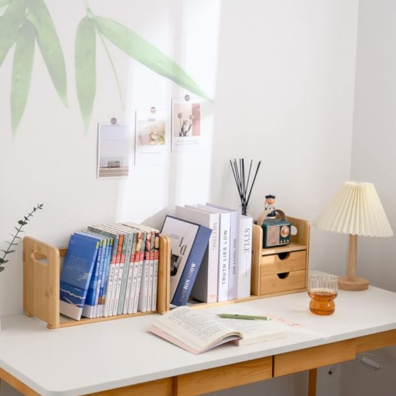 Natuurlijke bamboe bureaublad boekenplank