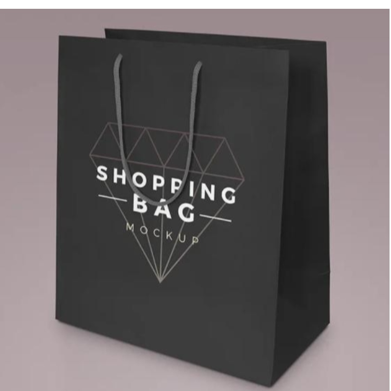 Luxe zwarte verpakking papieren zakken bedrukte aangepaste logo kleding winkelen cadeau sieraden wijn papieren tas