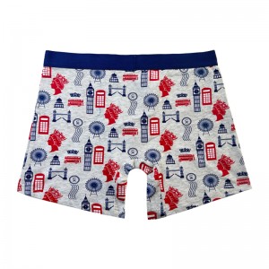 Pas gewone kleur ondergoed mode volledig gedrukt comfortabele zachte mannen ondergoed Men \\\\\'s kerstboxer -briefs kleurcontrast
