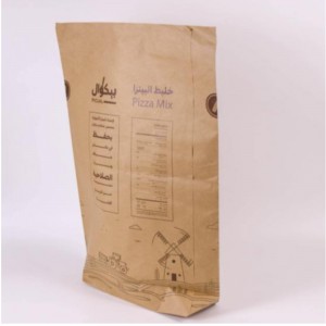 Eco -vriendelijke 2kg 25kg 25kg 30 kg aangepaste maïsbroodmeelverpakkingszak papieren zakken met je eigen logo recyclebaar