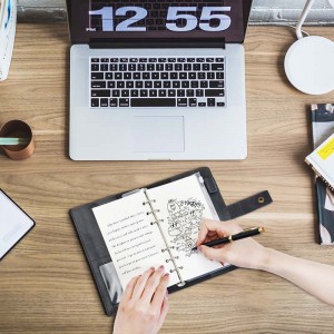 Lederen Diary Navulable Notebook Spiral Journal Binder Portfolio- A5&A6