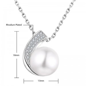 Hongde ring van 925 sterling zilver met diamanten en parels&Ketting op maat gemaakte kettingringset