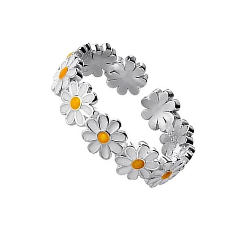 Hongde Lovely Daisy Flower Rings Verstelbare Open Ring Daisy Delight Ring voor vrouw voor man