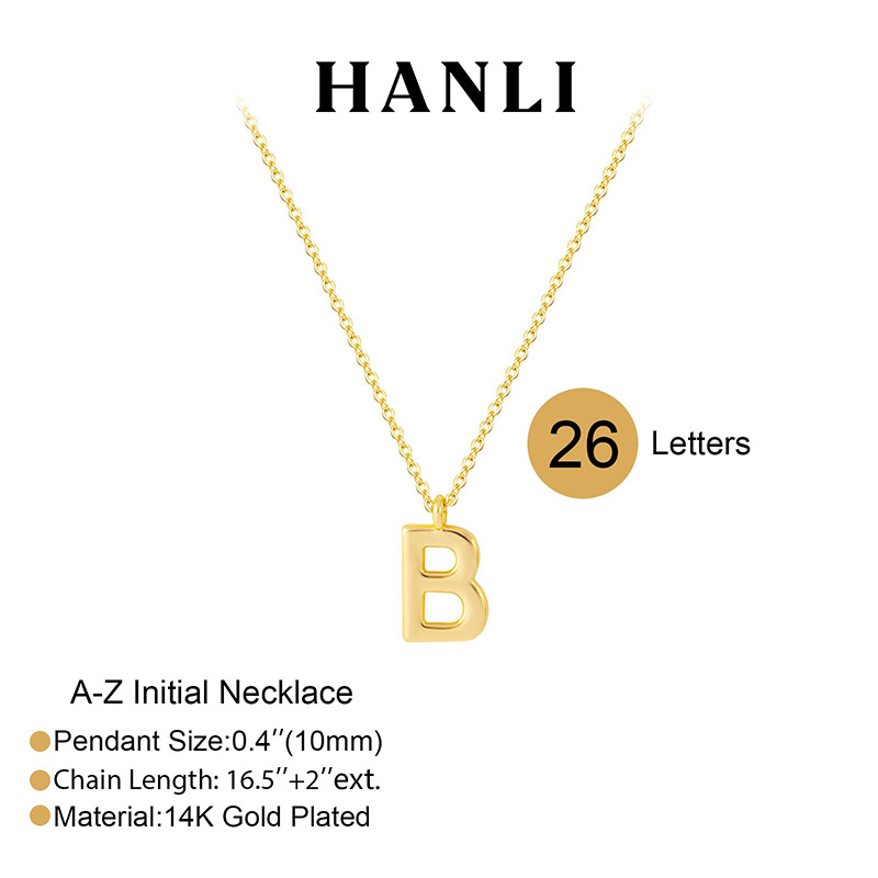 Hongde 14K vergulde A-Z Initial ketting Initial kettingen voor dames - 14k vergulde sierlijke letterketting eenvoudig alfabet A-Z ketting gepersonaliseerde monogramnaam ketting voor vrouwen sieraden