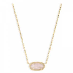 Minimalistische roségouden roze hanger ketting hanger ketting voor dames, mode-sieraden, 14k goud-Verguld