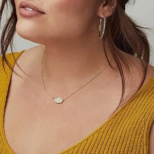 Minimalistische roségouden roze hanger ketting hanger ketting voor dames, mode-sieraden, 14k goud-Verguld