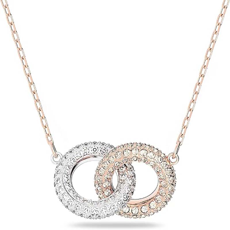 Verweven elegantie Swarovski stenen kristallen oorbellen en ketting sieradencollectie