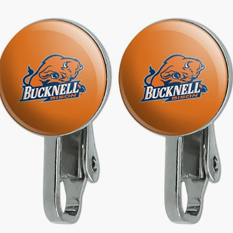 Officiële Bucknell Bison -clip-Op oorbellen - Hoog-Kwaliteitsmetaallegering, epoxy-Gecoat,nee-Piercing benodigd, speldag sieraden voor alumni & Fans