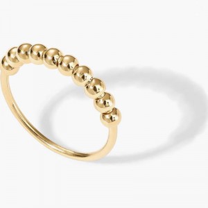 Minimalistisch 18K goud-Geplaatste kralenstapelring - elegant & Veelzijdige dagelijkse band voor gelaagdheid of solo -slijtage