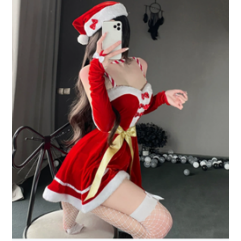 Kerstkostuums, kerstcosplayjurken, rendier-THEMED Kerstpasonprestatiekostuumsets, Christmas Maid -uniformen 141 Prijs:$132.99