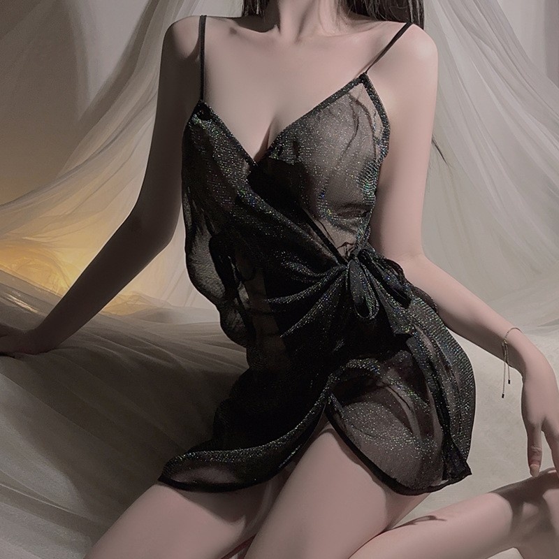 Verleidelijke lingerie Set voor vrouwen: puur - Verlangende stijl, puur ontwerp, sexy splits, vurig - hete allure, stropdas - Nachthemd met een uniform - Geïnspireerde look3704 Prijs:$69.99