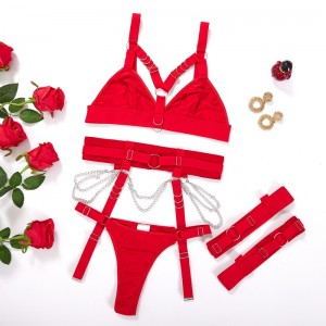 Ins European and American Cross-Grens sexy lingerie set: een drie-stuk ingesteld voor vrouwen, waaronder bindende tailleband, beenring en verstelbare elementen, met een vleugje eroticflairmy96629Price:$119.99