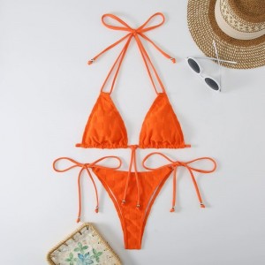 Nieuw 2025 Europeaan en Amerikaan-Stijl twee-Piece Bikini Swimsuits for Women. Gemaakt van speciale stof, verkrijgbaar in massieve kleuren en meerdere kleuren. Driehoekig geregen en sexy ontwerp 8878 Prijs:$79.99