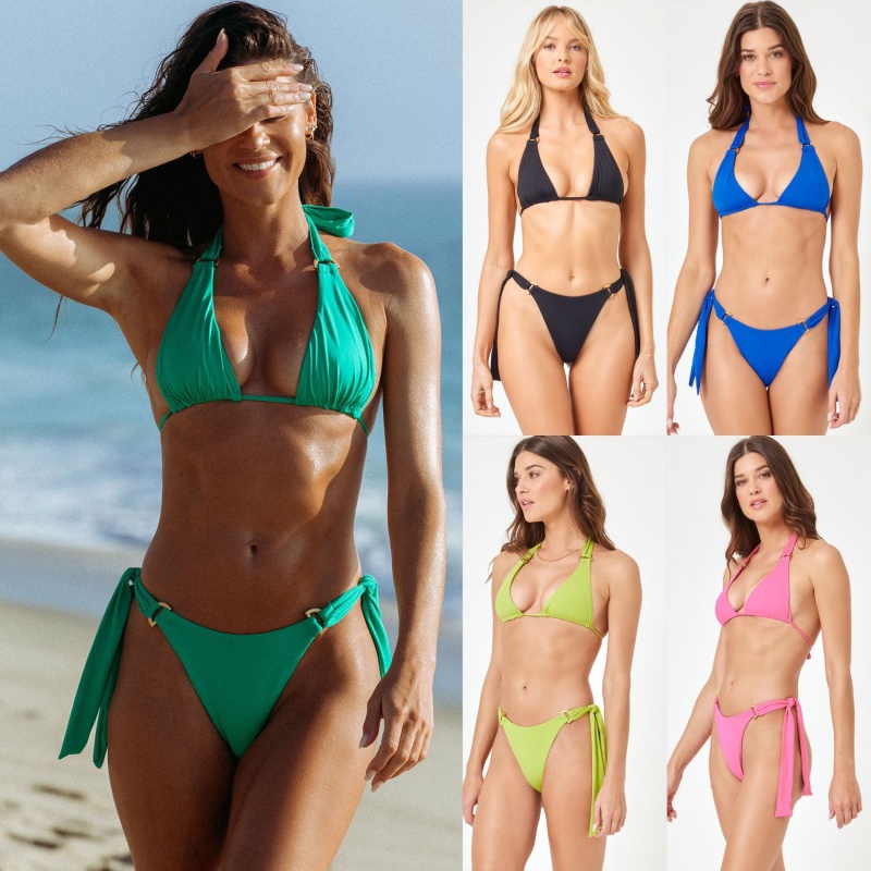 Nieuw 2025 Europeaan en Amerikaan-Stijl buitenlandse handelsbikini's. Drie-stuknieuwe zwempakken voor vrouwen, verkrijgbaar in meerdere kleuren. Twee-stuk badkleding met een sexy ontwerp QT25017 Prijs:$79.99