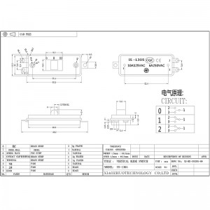 Schuifschakelaar SS1305, föhn, elektrische deken, auto -elektrische schakelaar, schuifschakelaar op hoogstroomniveau -schakelschakelaar