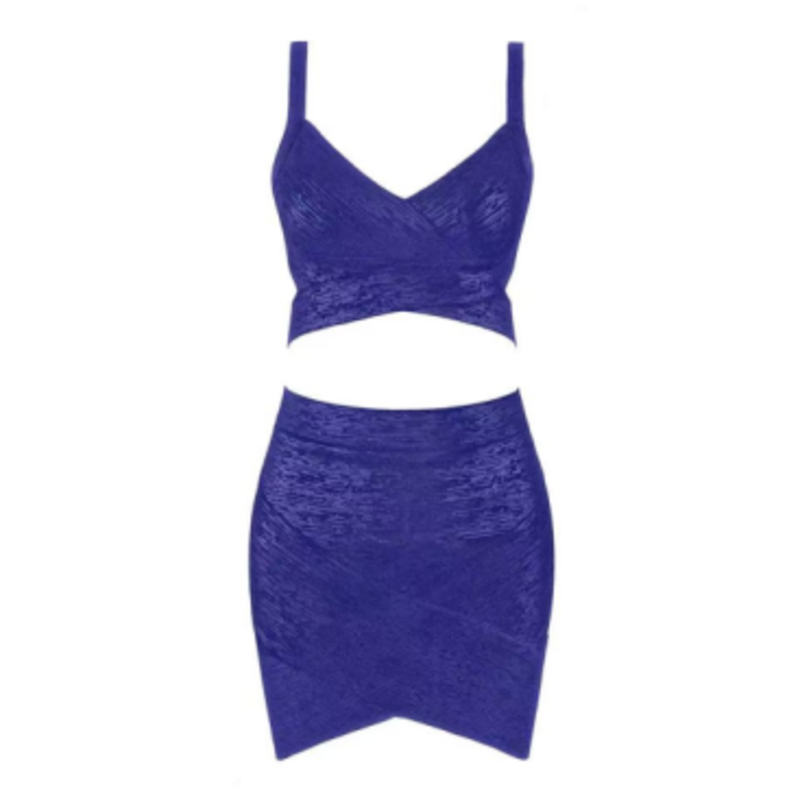 Zomer goud geprinte gebreide Camisole, heup wrap rok set