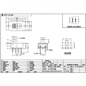 Slide Switch SS23F06 Custom-Dubbel gemaakt-Rij 6-Pin verticale stofzuiger haardroger schuifschakelaar