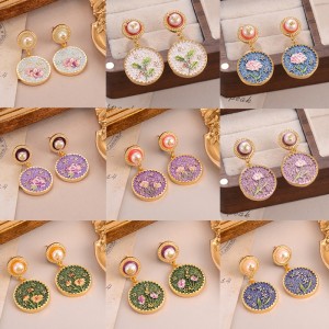 Metalen bloemenjuwelenset