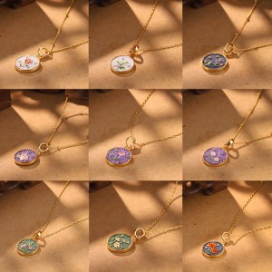 Metalen bloemenjuwelenset