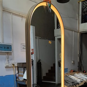 Zotye roestvrij staal geïntegreerde lamp en aanpasbare geëlektroplateerde roestvrijstalen slimme spiegel