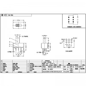 Slide Switch SS32F07 Twee-Positie schuifschakelaar, drie-op-aan de kant-Positie twee-Positie Slide Micro Mini Electronic Switch