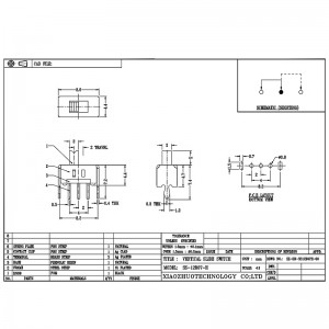 Slide Switch SS12D07 voor kleine huishoudelijke apparaten, 2-Speed ​​single-Rij 3-Pin horizontaal, band verticaal