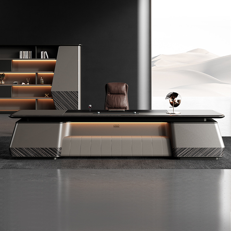Model DBT006 Luxe paneel-stijl Manager Single Executive Desk, Voorzitter\\\'s Groot bureau met stoelenset, Boss Desk