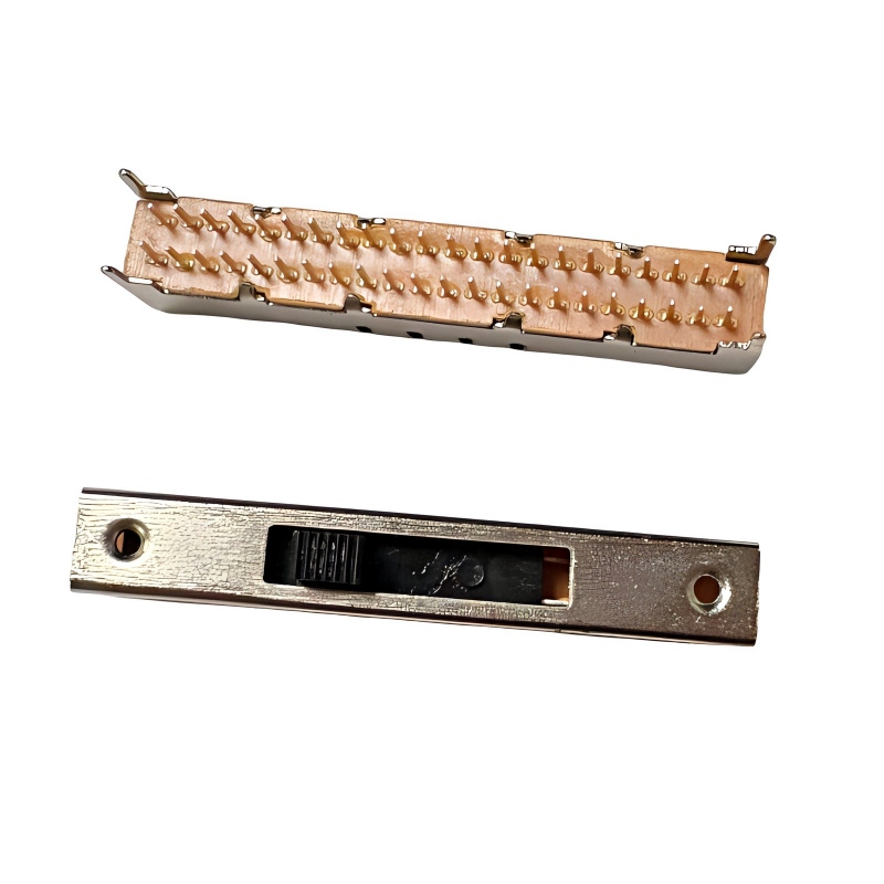 Schuifschakelaar RVS-49D01 Verticaal-Gemonteerd 9-Positie dubbel-Pool Dubbel-Rij miniatuur stroomschakelaar voor speelgoed